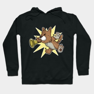 Cat as Musican with Trumpet Hoodie